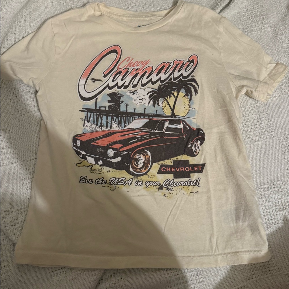 Old Navy Cream Chevy Camaro Graphic Tee